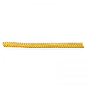 A yellow rope on a white background.