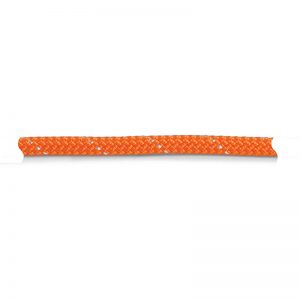 An orange rope on a white background.