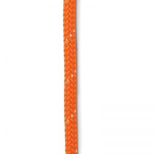 An orange rope on a white background.