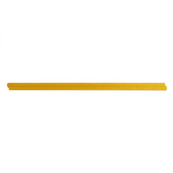 A yellow plastic bar on a white background.