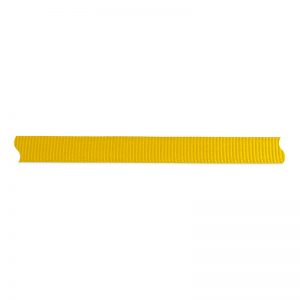 A yellow plastic strip on a white background.