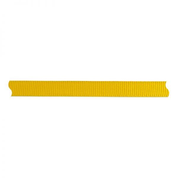 A yellow plastic strip on a white background.