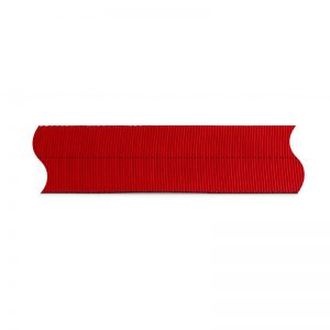 A red ribbon on a white background.