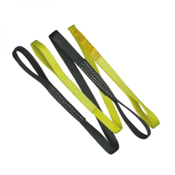 Three yellow and black straps on a white background.