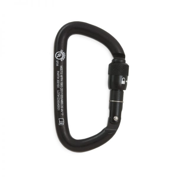 A LADDERLINE, 3/8, CMC carabiner on a white background.
