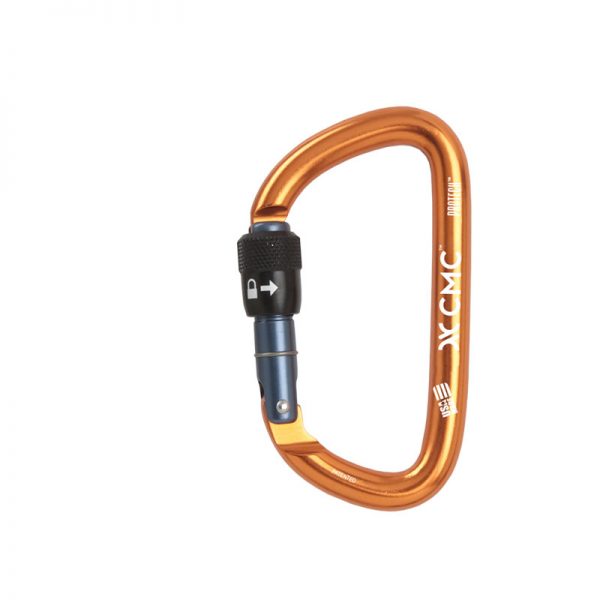 An orange CARABINER, PT, CMC with a black handle.