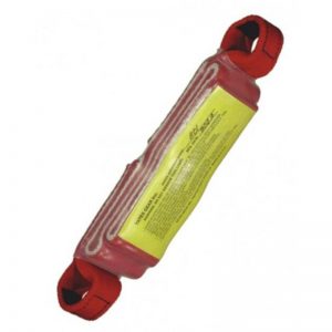 A red RESCUE LOAD LIMITER bag with a yellow handle.