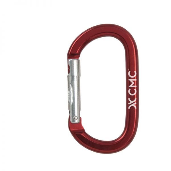 A CARABINER, ALUMINUM OVAL, CMC on a white background.
