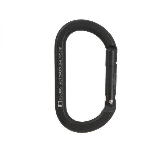 A black CARABINER, ALUMINUM OVAL, CMC on a white background.
