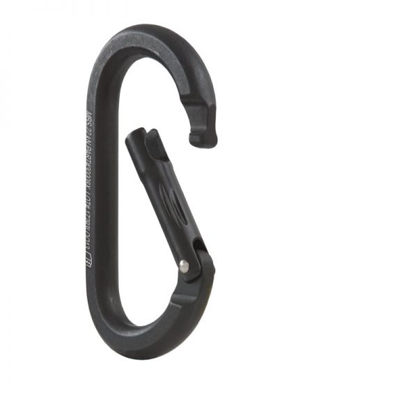 A black CARABINER, ALUMINUM OVAL, CMC on a white background.
