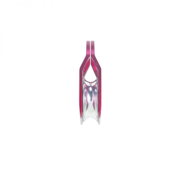 A pink and silver CMC bottle opener on a white background.