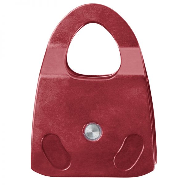 A red CMC bag with a handle on a white background.