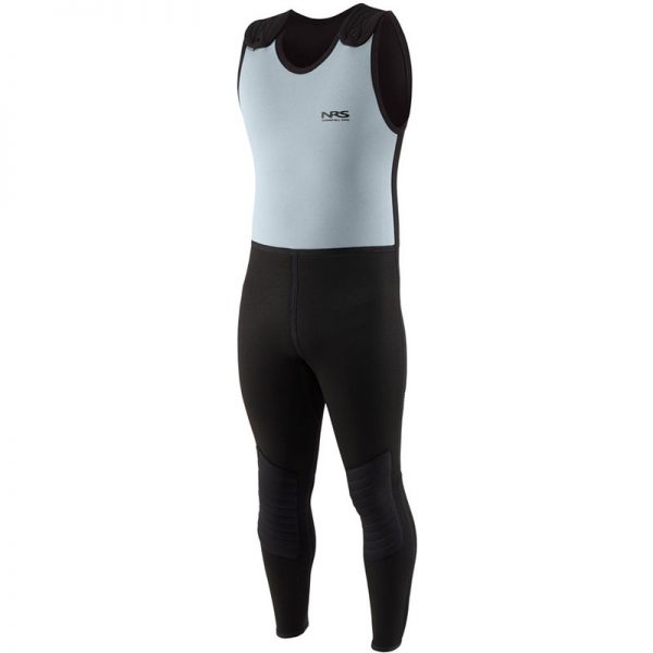 The NRS Steamer 3/2mm Wetsuit is black and blue.