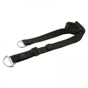 A black nylon strap with a metal buckle.