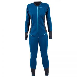 A NRS Men's Expedition Weight Union Suit in blue and black.