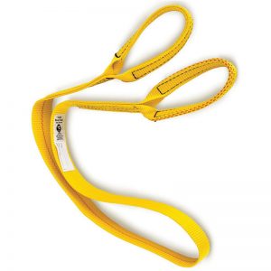 A yellow STRAP, CEARLEY RESCUE, CMC with two handles on it.