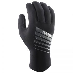 The NRS Reactor Rescue Gloves are black with silver stripes.