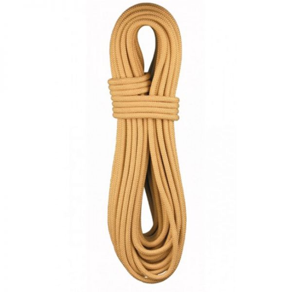 A beige ARMORTECH climbing rope on a white background.