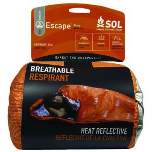 SOL Escape Bivvy Sack breathable reflective sleeping bag.