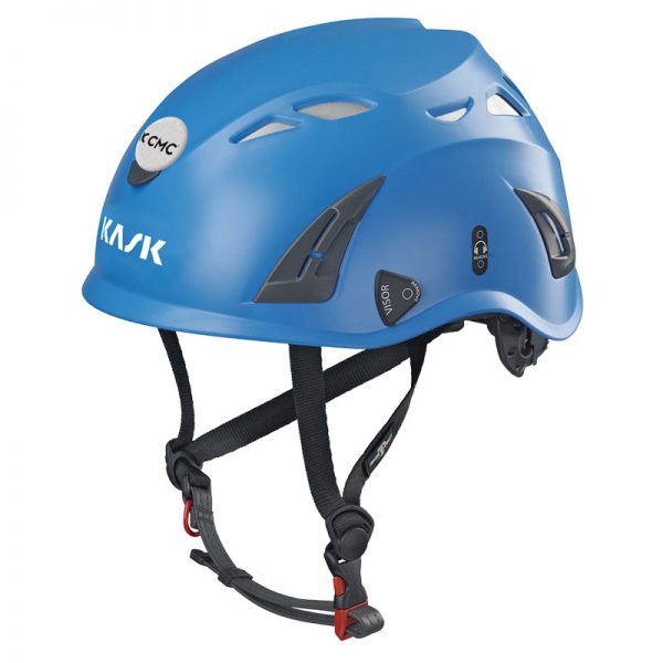 A blue helmet with the word nivk on it.