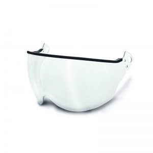 A clear visor on a white background.