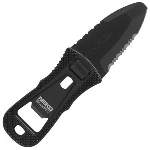 A NRS Neko Blunt Knife with a black handle on a white background.