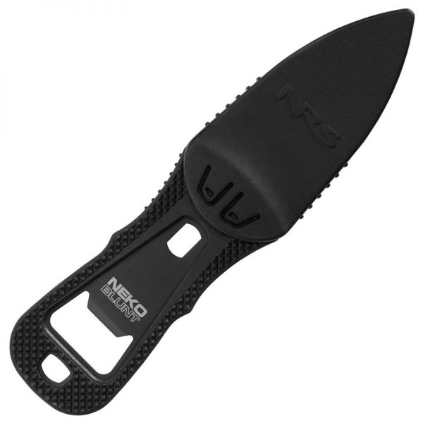 A NRS Neko Blunt Knife with a black handle on a white background.