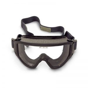 A pair of goggles on a white background.
