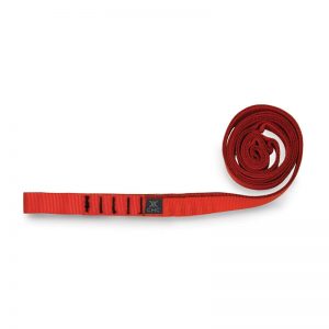 A red CEARLEY RESCUE bungee strap on a white background.