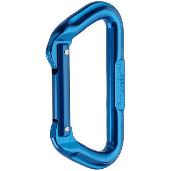 A Omega Standard D 1/2" Steel NFPA Screw-Lok Carabiner on a white background.