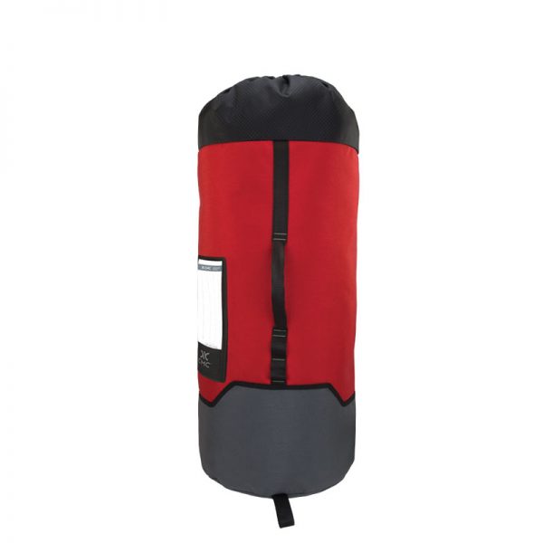 A red and black CT SLING, WIRE ROPE, 5K, 3FT sleeping bag on a white background.