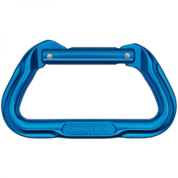 An Omega Standard D 1/2" Steel NFPA Screw-Lok Carabiner on a white background.