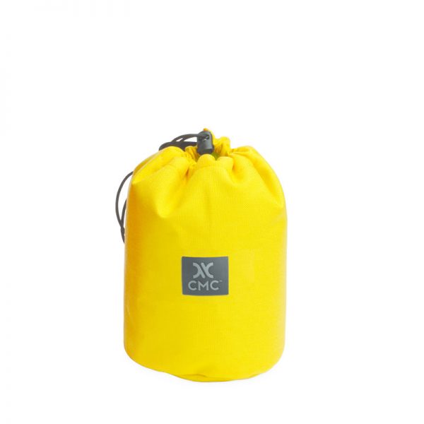 A yellow bag with a handle on it.