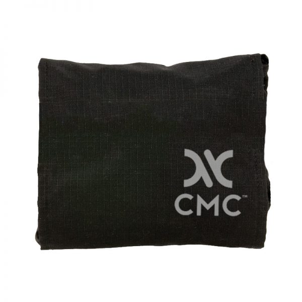 A black bag with the word cmc on it.