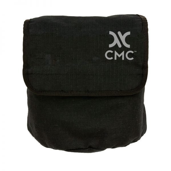 A black pouch with the word cmc on it.