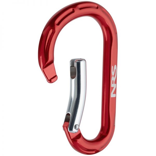 An Omega Standard D 1/2" Steel NFPA Screw-Lok Carabiner on a white background.