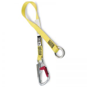 A yellow STRAP carabiner with a CEARLEY RESCUE carabiner attached to it.