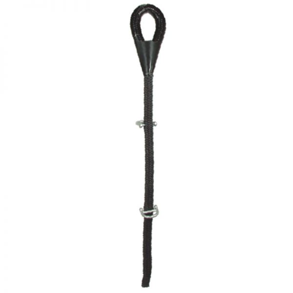 A black rope with a hook on it.