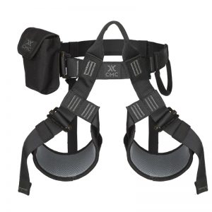A black harness with two straps on it.