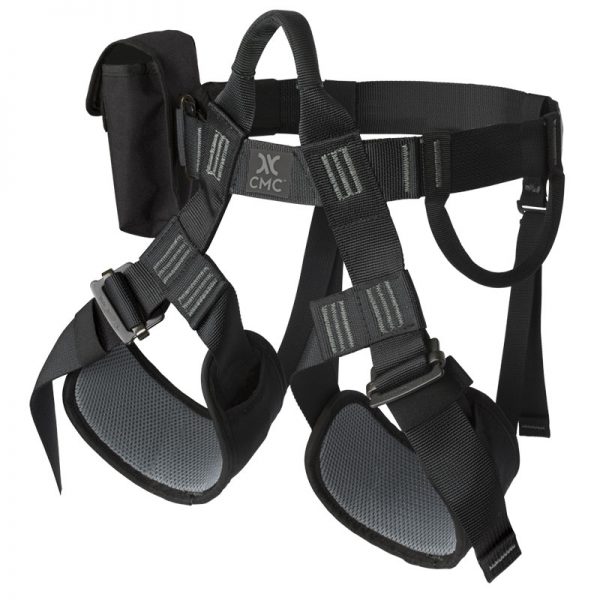 A black harness with two straps on it.