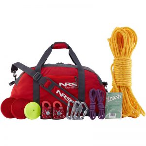 A red NRS Z-Drag Kit with a rope and other items.