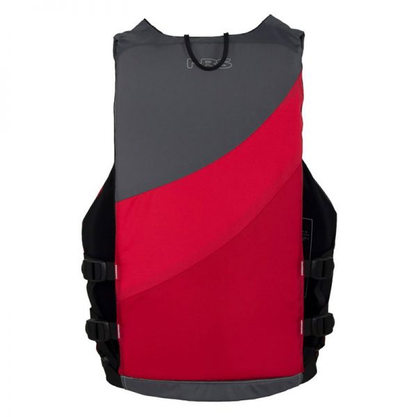 A red and black life vest.