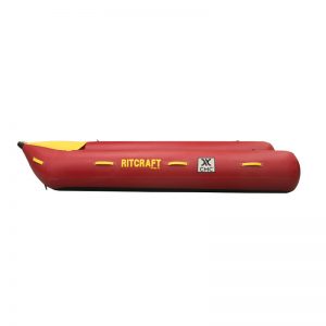 A red and yellow raft on a white background.