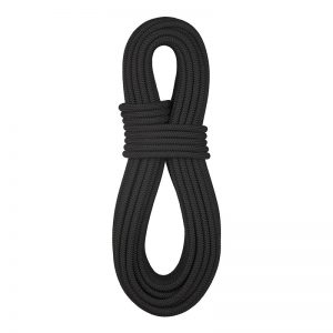 A 11mm Assaultline® x 150' NFPA - T climbing rope on a white background.