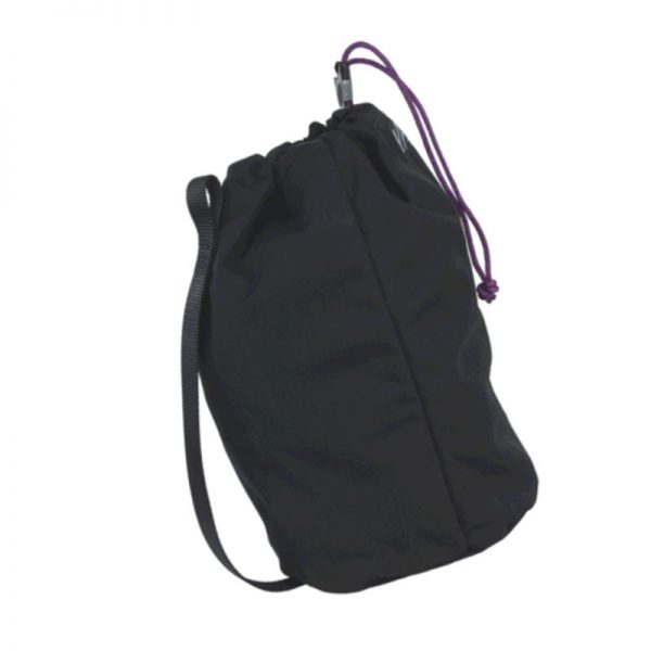 A black EXTRA SMALL ROPE BAG with purple handles.