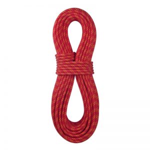 A 9.5mm x 60m climbing rope on a white background.