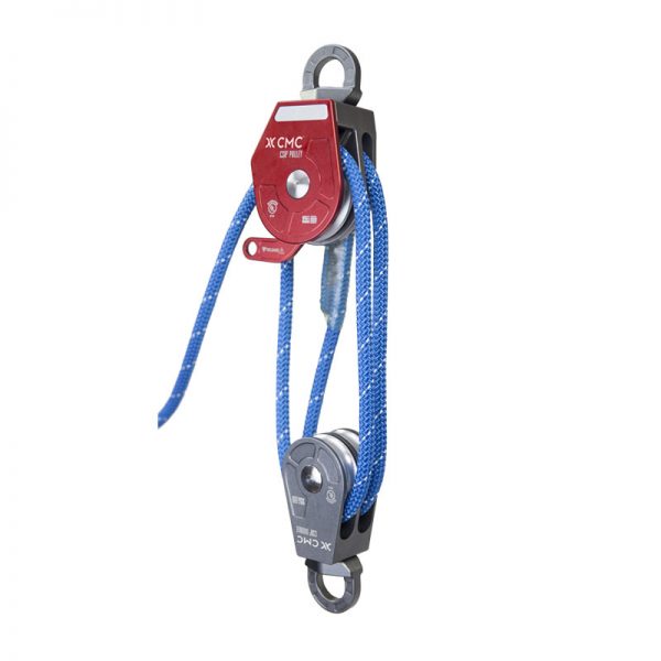 A blue and red rope with a hook attached to it.