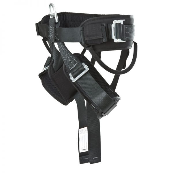 A black CEARLEY RESCUE harness with two STRAPS and a buckle.