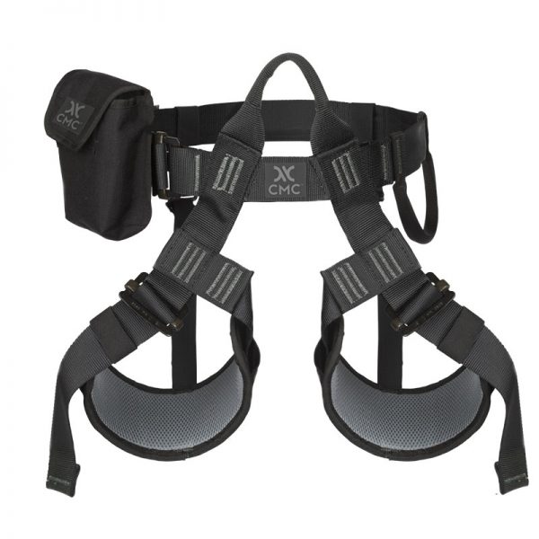 A black LEVR harness with two straps on it.