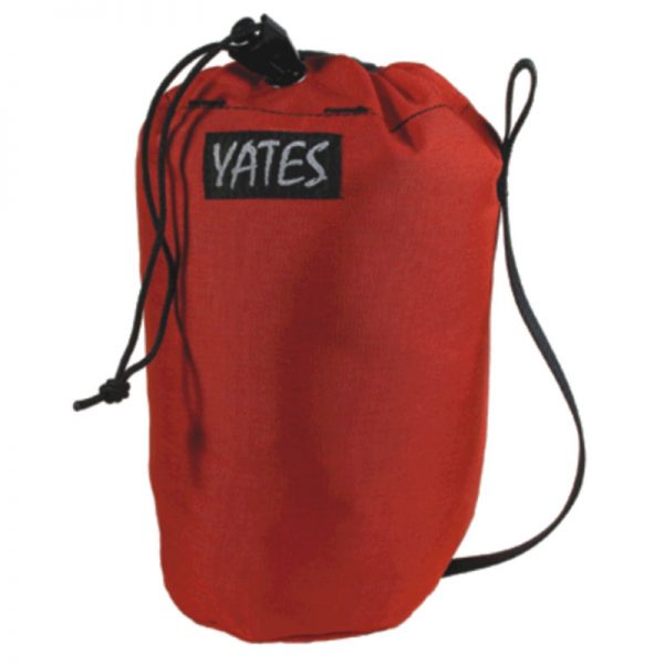 A red bag with the word PERSONAL ROPE BAG on it.